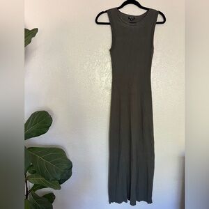 Splendid Ribbed Knit Maxi Dress Olive Green Sleeveless XS